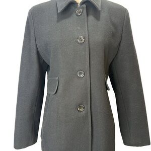 SM2 Black 💯 Wool button up Coat Size M